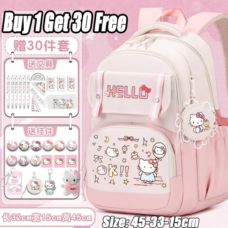 Kitty Cat Backpack: Adorable School Bag for Girls - 2025 New Model, Large Capacity Sanrio Backpack for Teenagers Returning to