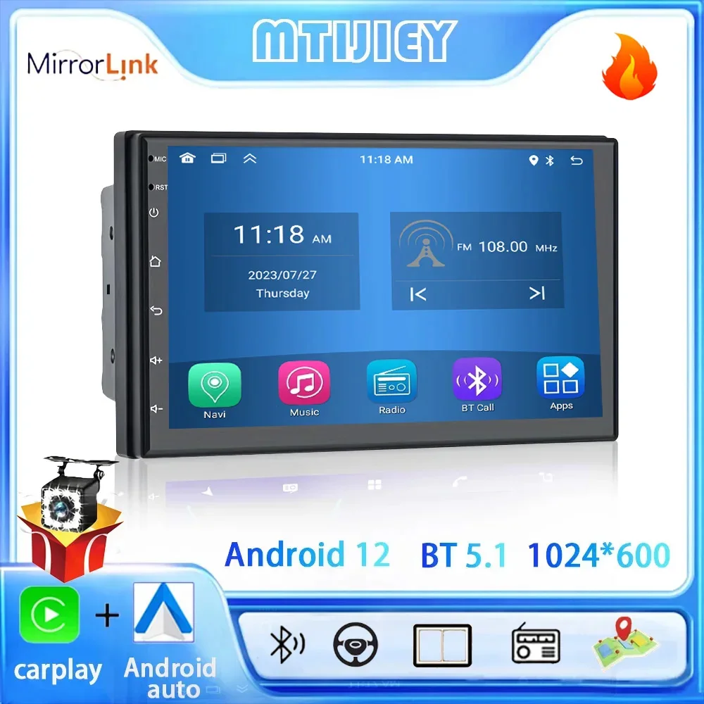

Android 12 Car Radio 2 Din Multimedia Video Player Carplay Android Auto Universal 7 Inch 2 Din android Navigation Auto Stereo