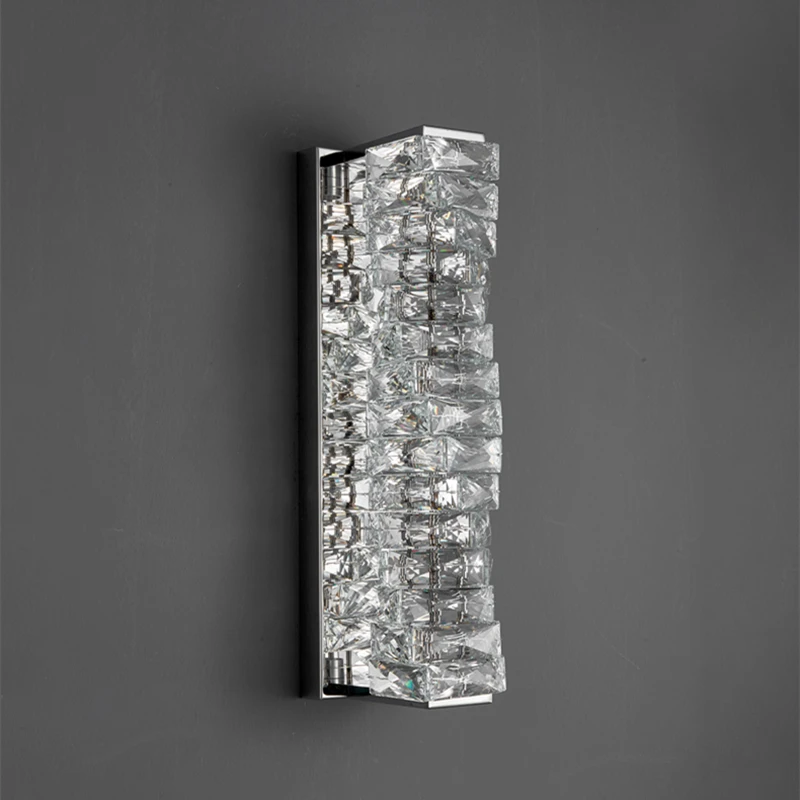 Nordic Luxury Crystal Wall Lamp Modern Sconce Chrome Gold Mirror Led Lights for Living Room Bedroom Aisle Indoor Decor Vanity