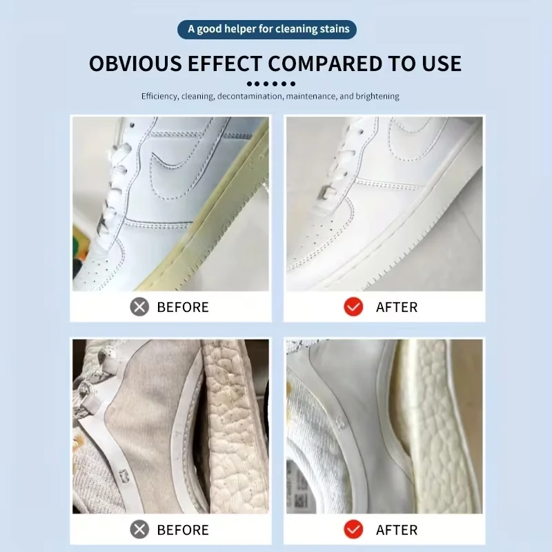 جل تنظيف الأحذية متعدد الاستخدامات من Cnofims: تركيبة ثنائية الكربونات الصوديوم، أكسدة غير قابلة للغسل/مزيل البقع وإزالة الشحوم