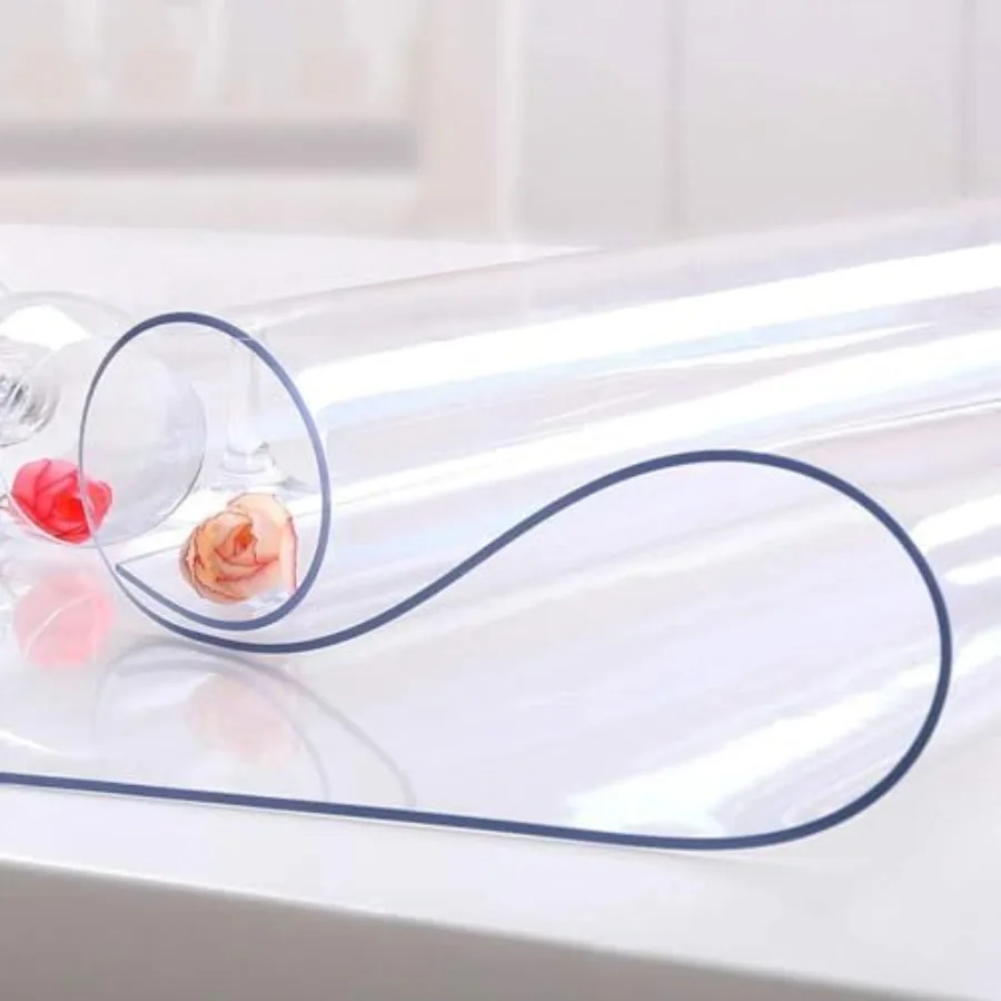 

NECAUX Custom Multisize Thick PVC Cover Protector - 24 x 66 Inch Waterproof Plastic Rectangle for Coffee Table/Countertop - Vin