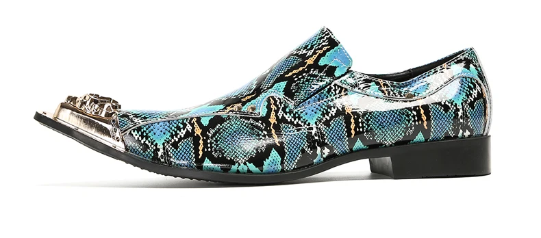 Herrenschuhe aus echtem Pythonleder, formelle Anzugschuhe mit Metallketten-Dekor, luxuriöse Modeschuhe für Frühling und Herbst, Business-Bankett-W – Detail 40