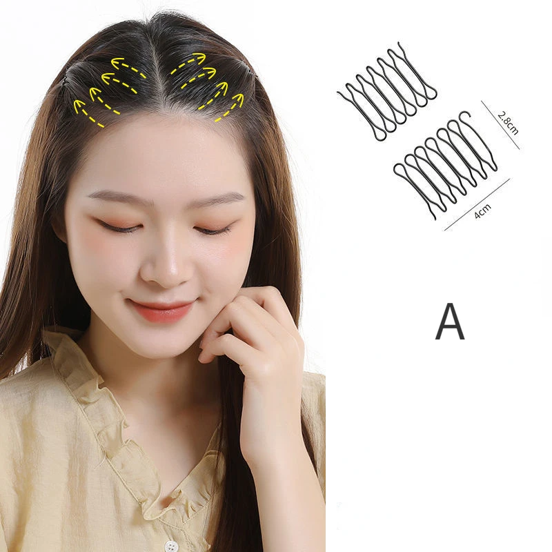 Women Invisible Broken Hair Clip Hairpin Black Acrylic Curve Needle Hair Bangs Comb Headwear for Girls Styling Hair Accessories