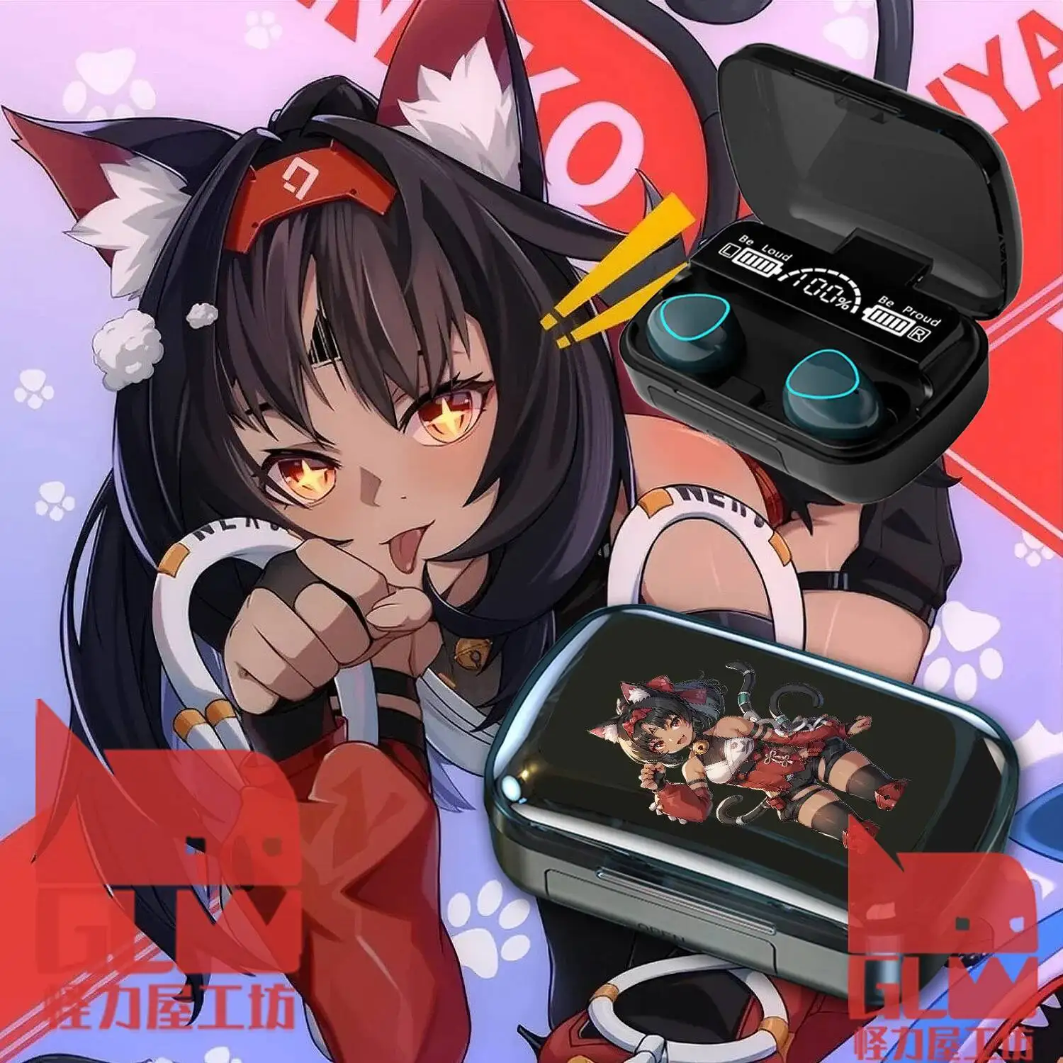 

Anime GAME Zenless Zone Zero Nekomiya Mana Headphones Gaming Earphones Wireless Bluetooth Headset
