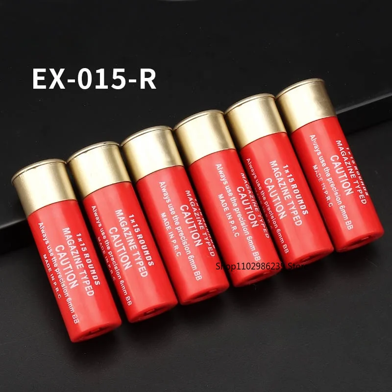 6mm  BBs Airsoft Shotgun Shells ABS 15 Round Standard Airsoft Magazine for Multi & Single-Shot Airsoft Shotgun Accessories-6pcs