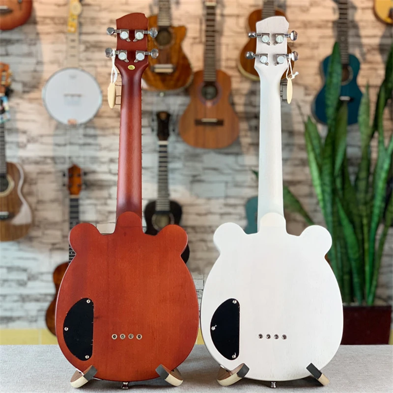 Electric Ukulele 26 Inch Tenor Mahogany Mini Full Solid Silent Panda Ukelele Guitar 4 Strings Guitarra