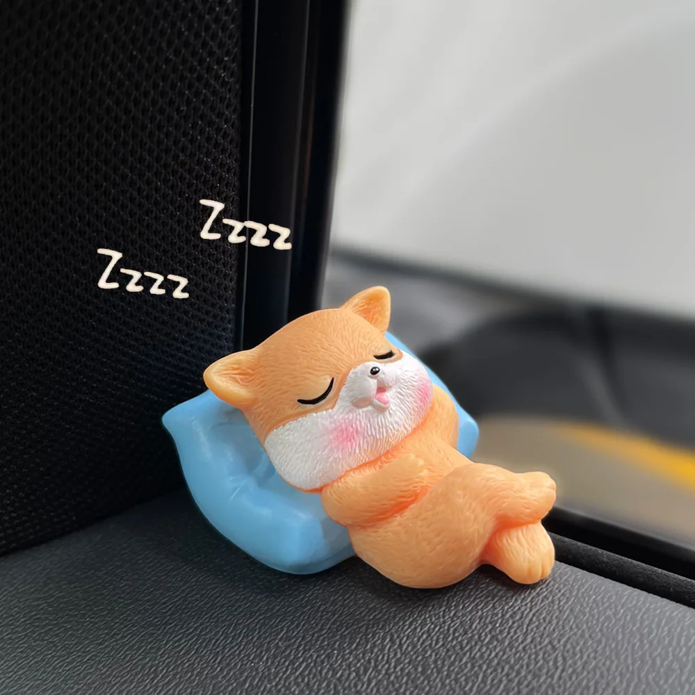 1PC Car Interior Figurines Funny Cartoon Panda/Pig/Dog/Rabbit Auto Center Console Rearview Mirror Ornaments Car Accessories