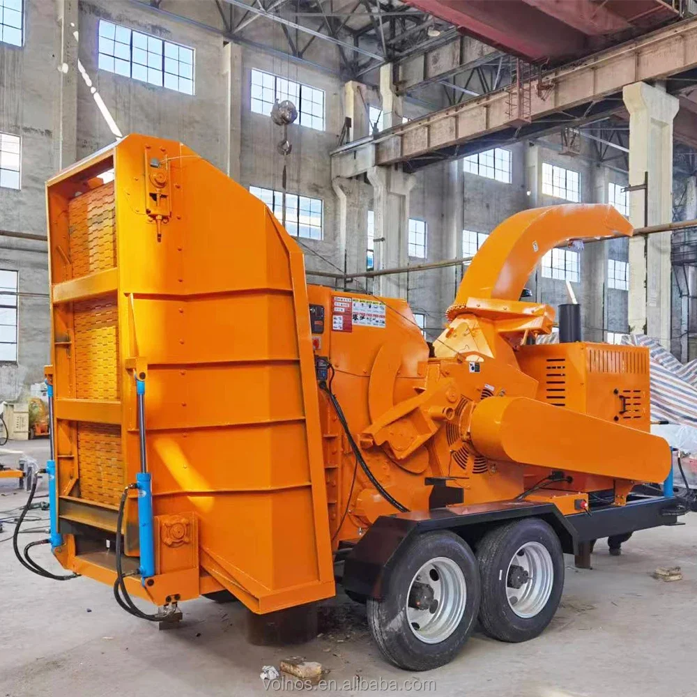 

Robust 8T/H Diesel Engine Wood Chipper Hydraulic Feed Tow Behind Chipper Shredder for Landscaping Company Large Scale Use