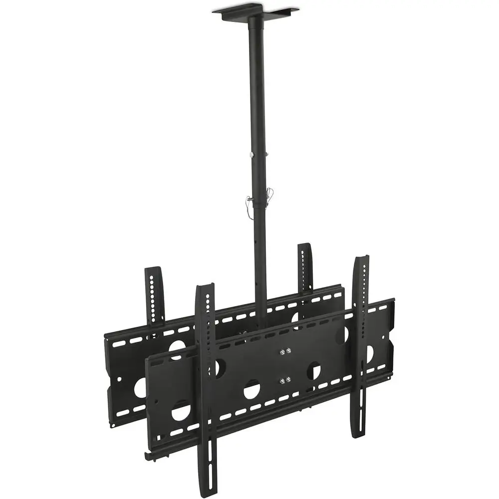 

Dual TV Ceiling Mount – Commercial Back-to-Back Ceiling TV Bracket or 37–75” Sns, 360° Swivel, 20° , VESA 800x450, 175 lb/Side,