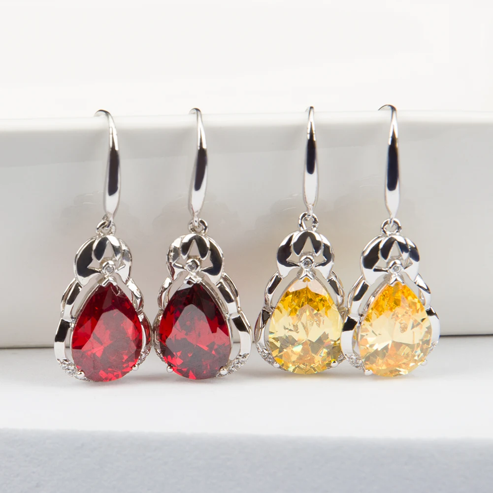  ﻿YYSuniee Solid 925 Sterling Silver Dangle Drop Earrings for Women Trendy with Shiny Cubic Zirconia Earrings Gift Fine Jewelry