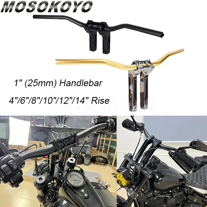 

Для Harley FLFB FLFBS FLSL FXBB FXBR FXBRS FXDRS FXFB FXFBS FXLR FXLRS FXLRST FXD Club Style 25 мм 1 дюйм руль Т-бар стойка