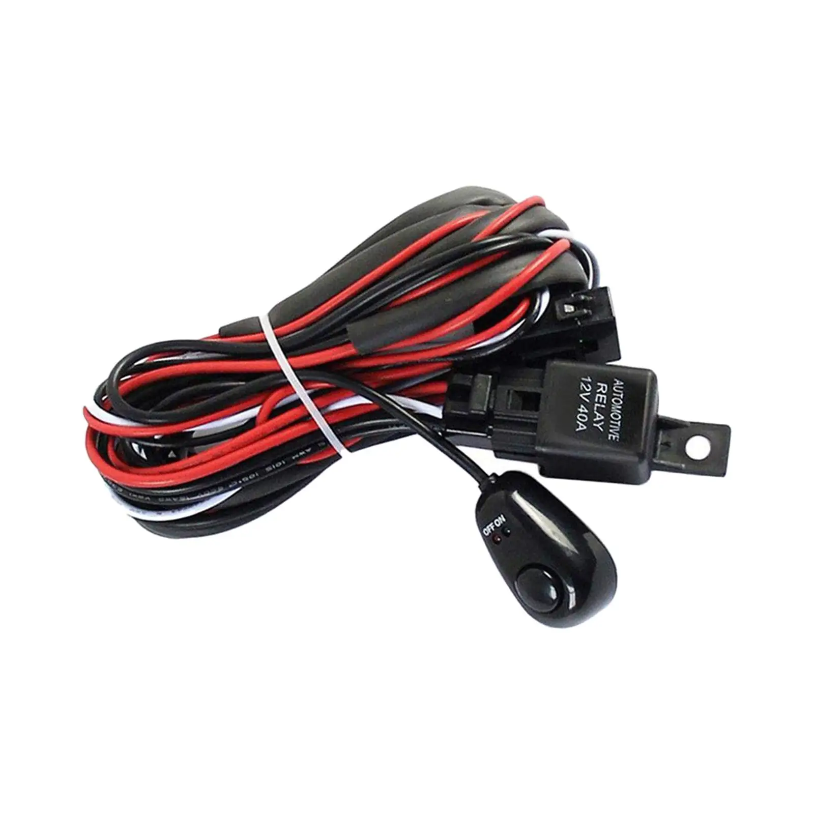 Juego de arnés de cableado de barra de luz LED de trabajo para coche, interruptor de relé de reemplazo para DC 12V 40A