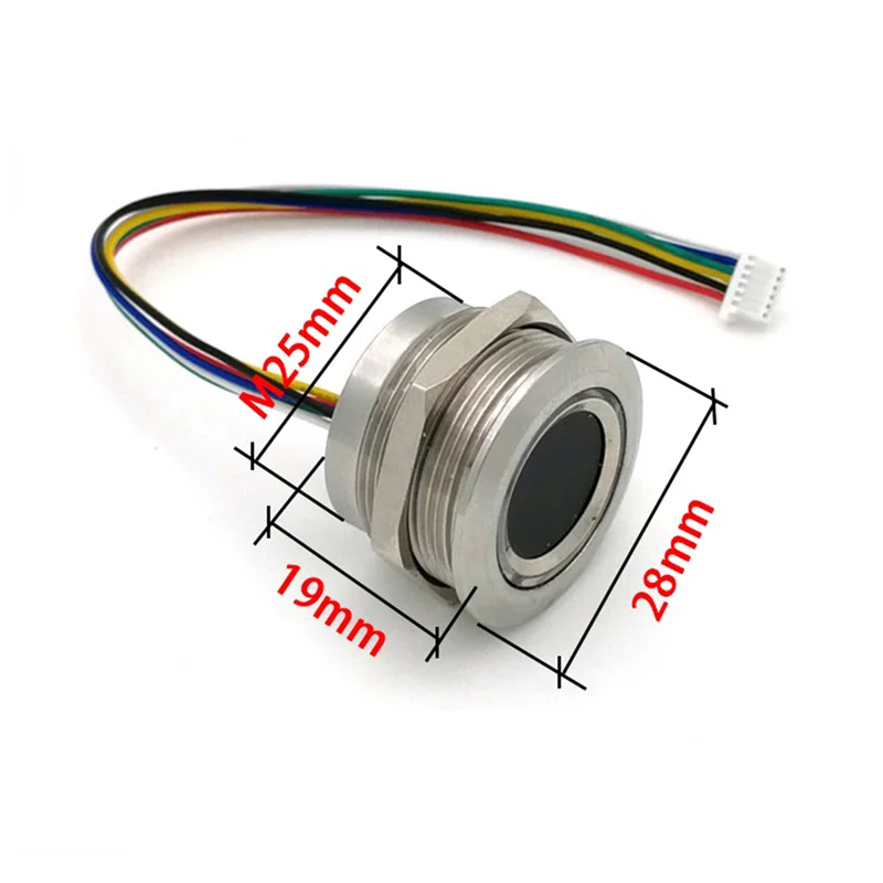 A93P R503 Circular Round RGB Ring Indicator LED Control DC3.3V MX1.0-6Pin Capacitive Fingerprint Module Sensor Scanner, 15Mm