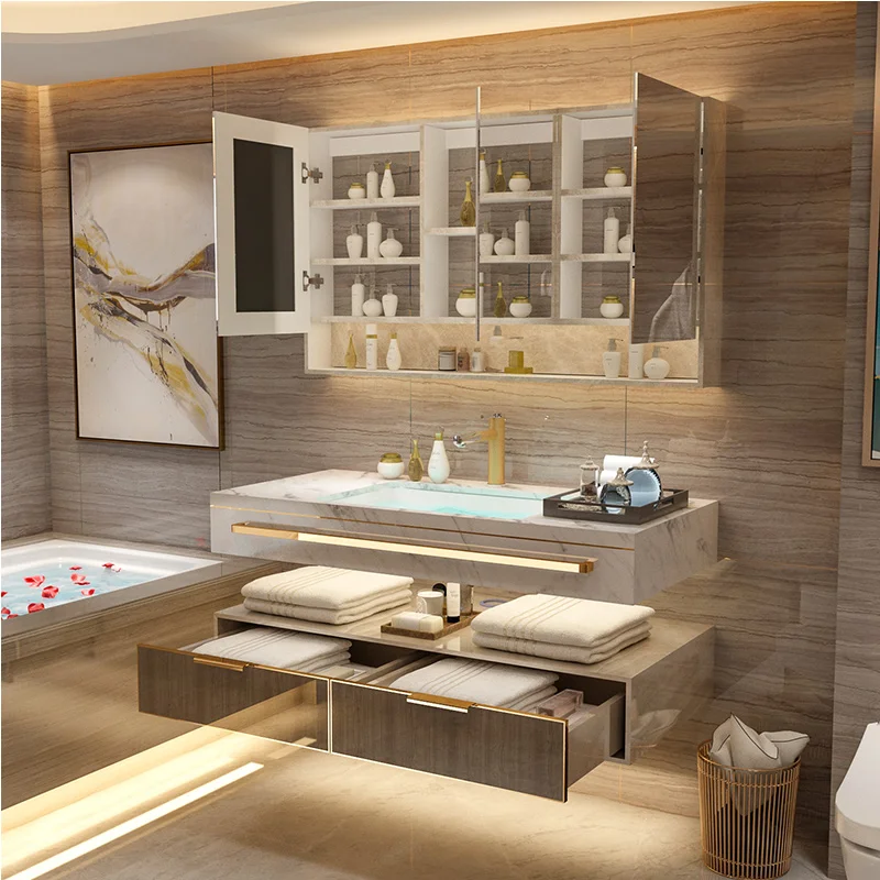 

TLF Reserve LED Mirror Bathroom Vanity Cabinet Mirror Wall Mounted Makeup Vanity With Sink