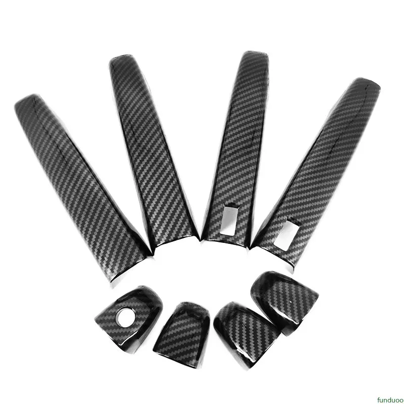 For Geely Atlas Emgrand NL-3 Proton X70 BO YUE Carbon Fiber Chrome Car Door Handle Cover Decor Trim Sticker Styling Accessories