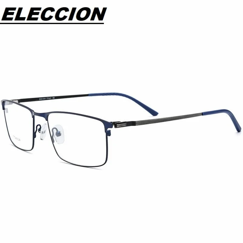 

ELECCION Titanium Alloy Glasses Frame Men 2023 New Prescription Myopia Optical Eyeglasses Square Screwless Eyewear P9847