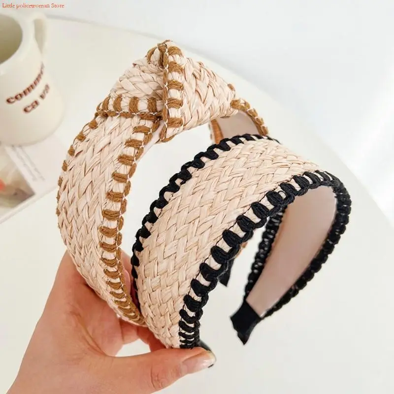 F92D Straw Hair Bands Birthday Party Photo Booth Props for Girls Photography Prop