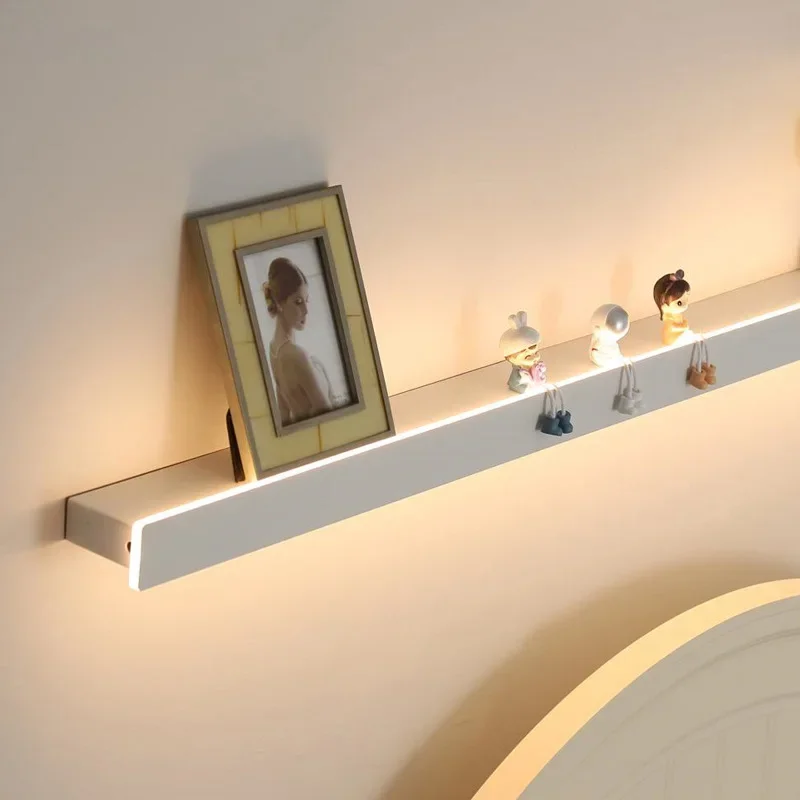 Wall lamp simple full spectrum living room sofa background wall lamp one-character shelf lamp bedroom bedside eye protection lam