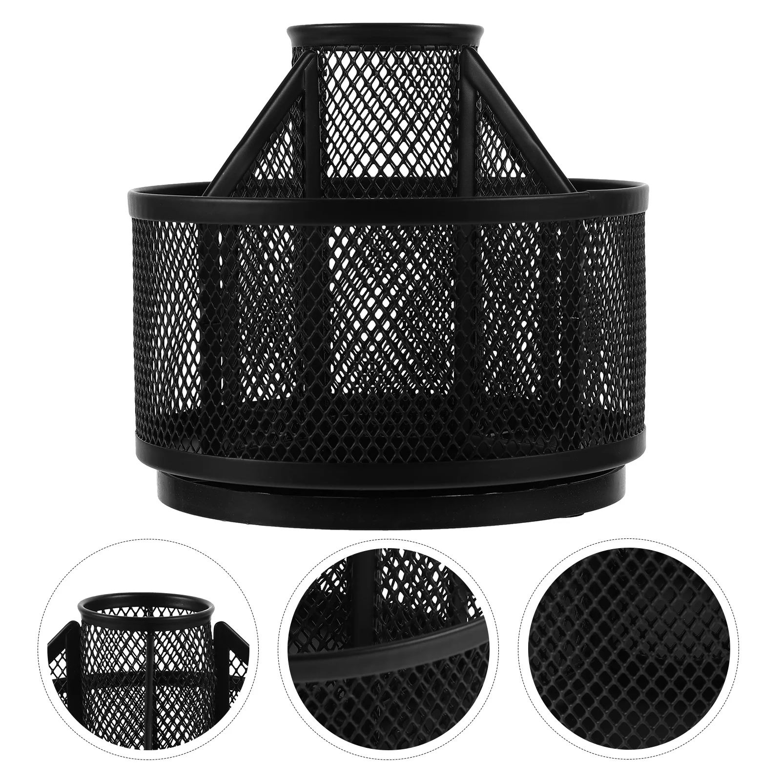 

Rotating Pen Holder Metal 360 Degree Turntable Design Large Capacity Desk Organizer for Pens Pencils Markers Brushes Office