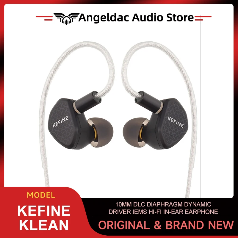 

Kefine Klean 10mm DLC Diaphragm Dynamic Driver IEMs Hi-Fi In-ear Earphone with Nozzles and Comfortable 2-pin Silver-plated Cable