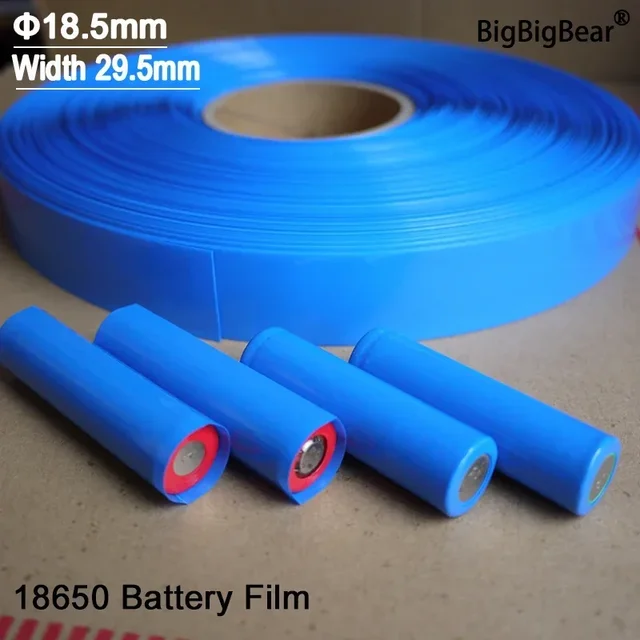 25~1000 szt. Owijka na baterie Lipo 18650, rurka termokurczliwa z PVC, wstępnie przycięta, szerokość 29,5 mm x 72 mm, izolowana folia ochronna, opakowanie, osłonka.