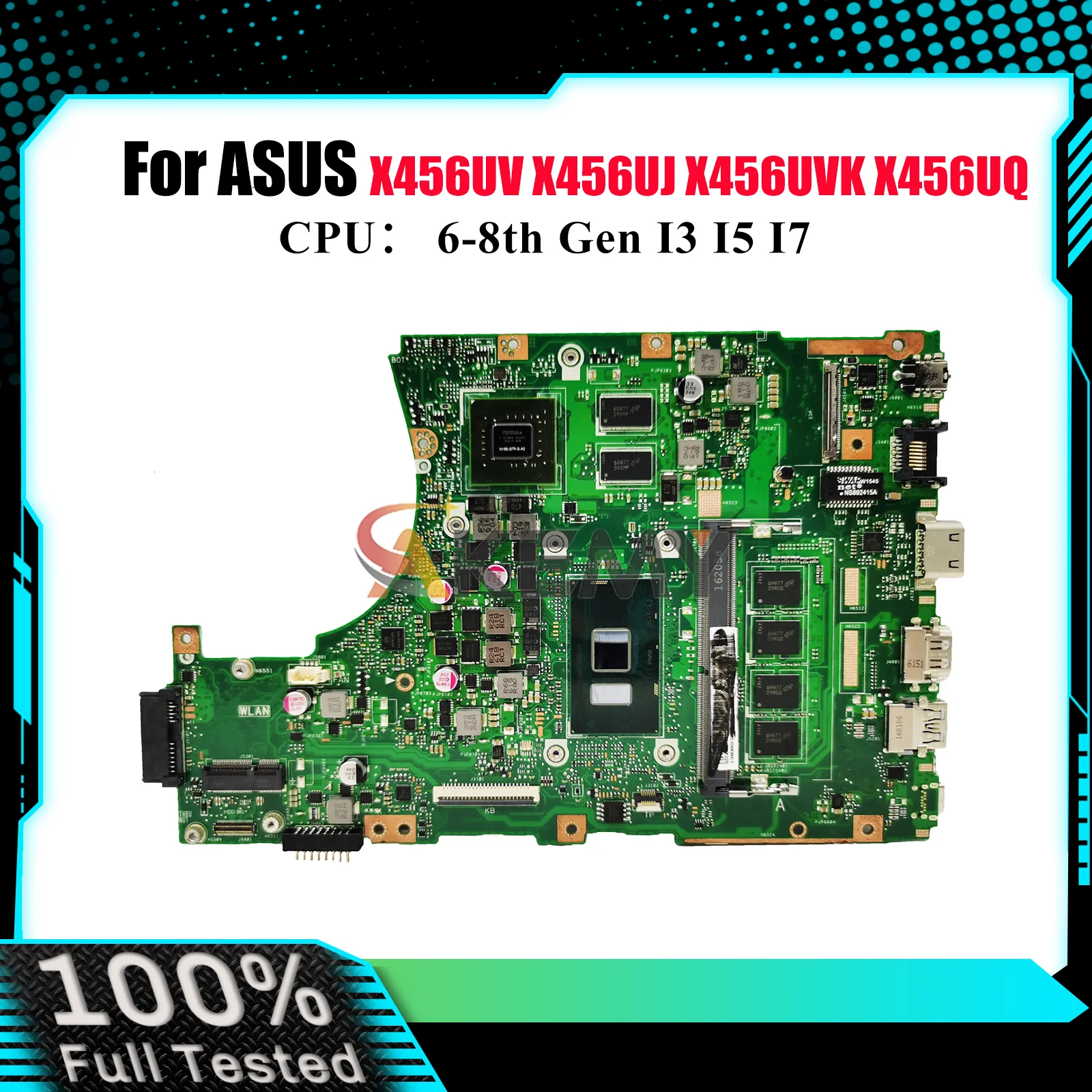 

X456UV Laptop Motherboard For ASUS X456UB R457U X456UQ X456UAK X456UQK X456UVK X456UF X456UJ X456U F456U Mainboard I3 I5 I7 CPU