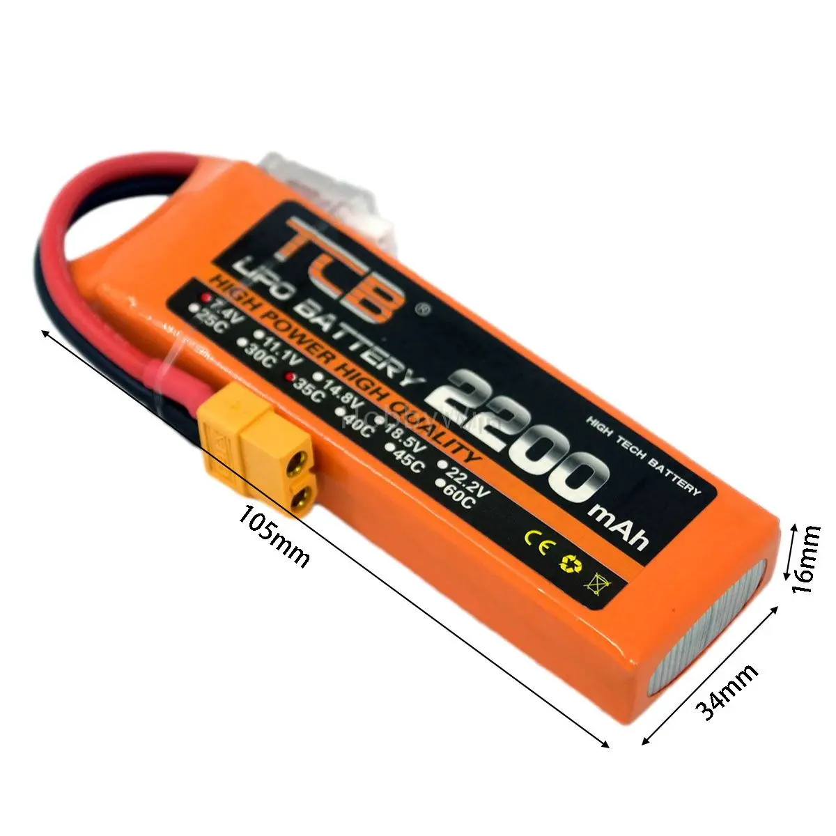 

7.4V 2S 2200mAh 35C LiPo Battery XT60 deans T plug for RC Airplane Helicopte Multirotor Quadcopter FPV Drone