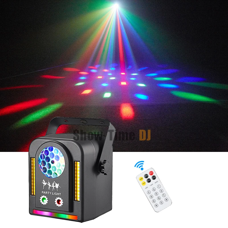 disco rgb led light com controle remoto padroes de feixe flower laser warm flash efeito fluxo festa dj night club ktv 01