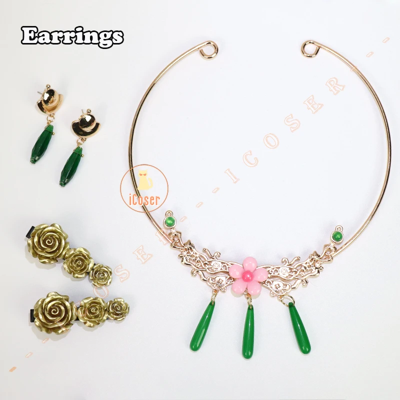 Maomao Cosplay Necklace Earrings Hairpins Anime The Apothecary Diaries Headwear Ear Clips Cosplay Accessories Props Women Girls