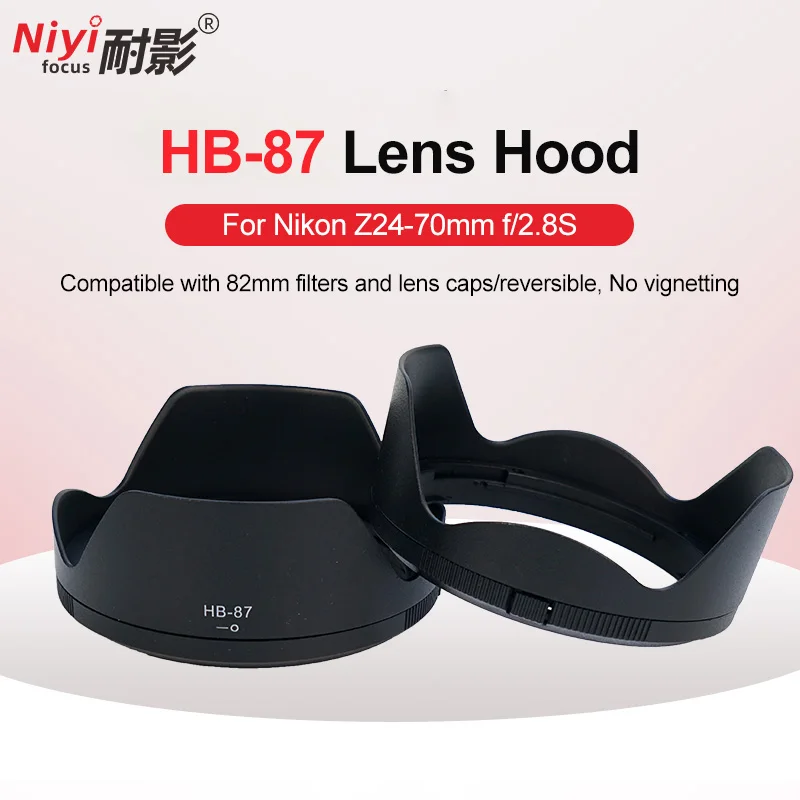 Camera Lens Hood HB-87  Lens Hood Shadow Hood for Nikon Z 24-70mm f/2.8S compatible with 82mm Filter