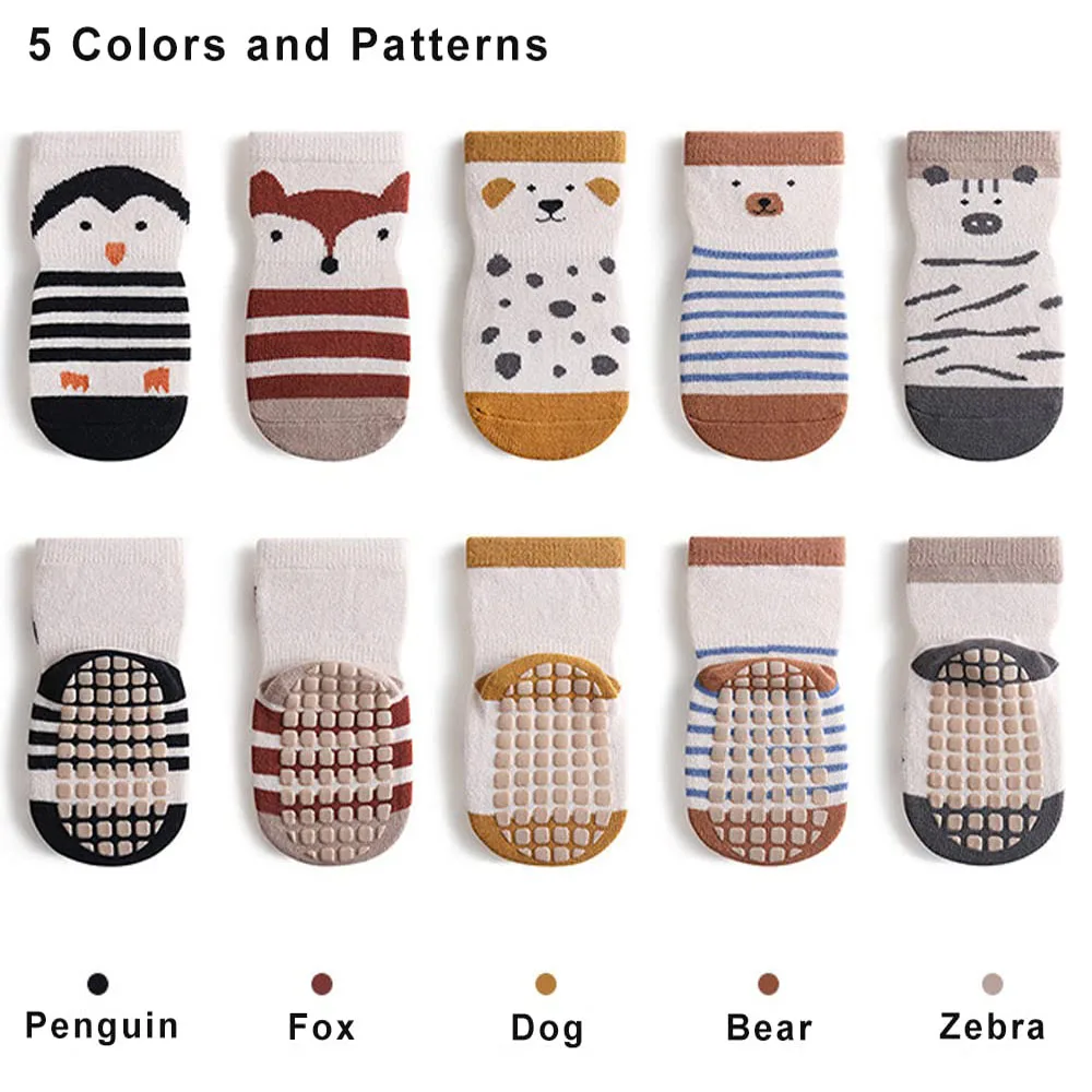 Baby Toddler Socks with Grips Baby Toddlers Girls Boys Non Slip Grip Socks with Grippers 6 Months-5 Year Old Warm Thick