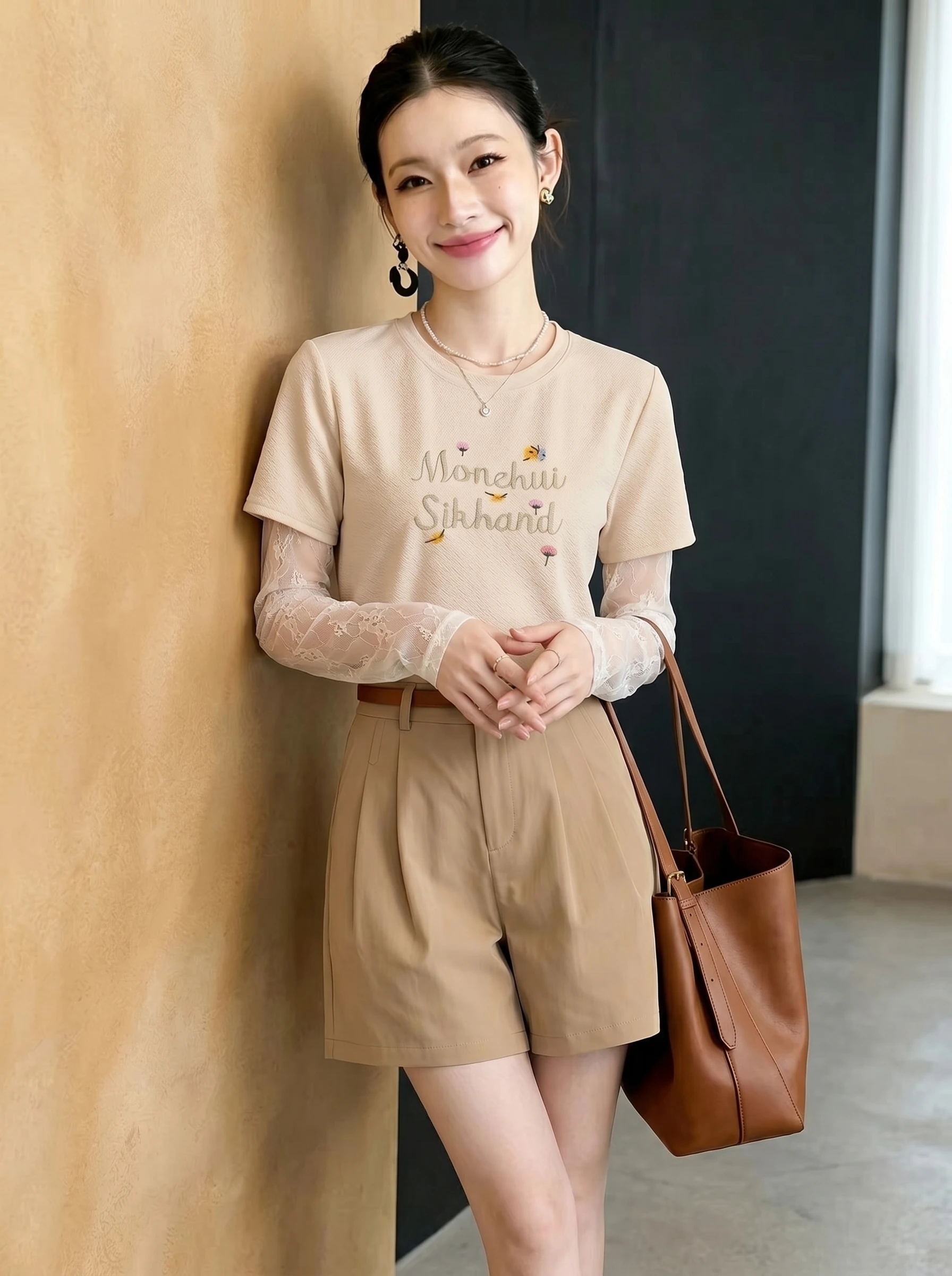 French Style Lace Sheer Sunshade Cover up Top Women's Fashion Shoulder Length Sleeve Unique Beautiful Summer T-Shirt