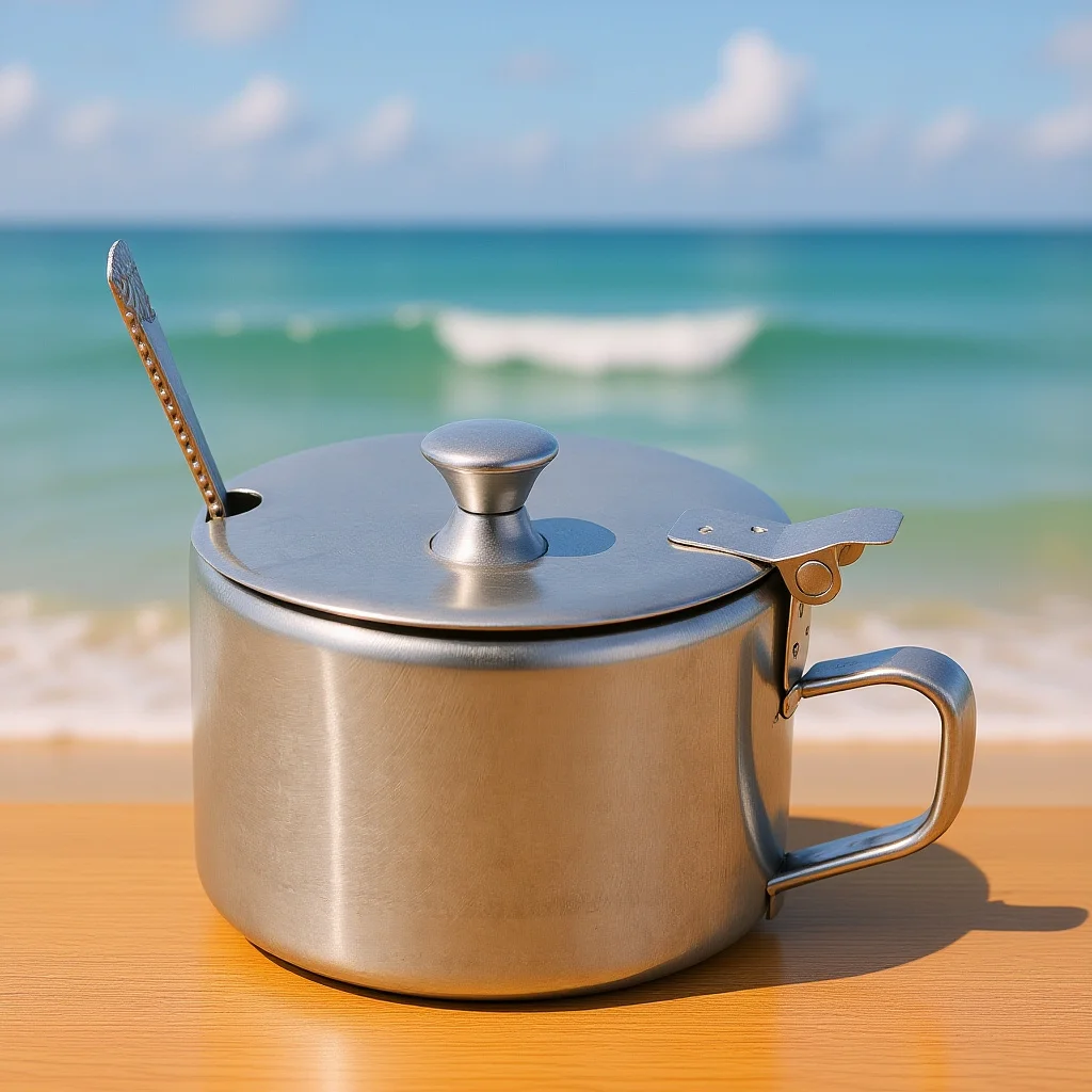 

1pcs Stainless Steel Sugar Bowls With Lid Spoon Set Kitchen Seasoning Storage Spice Jars Condiment Containers Home Restaurant