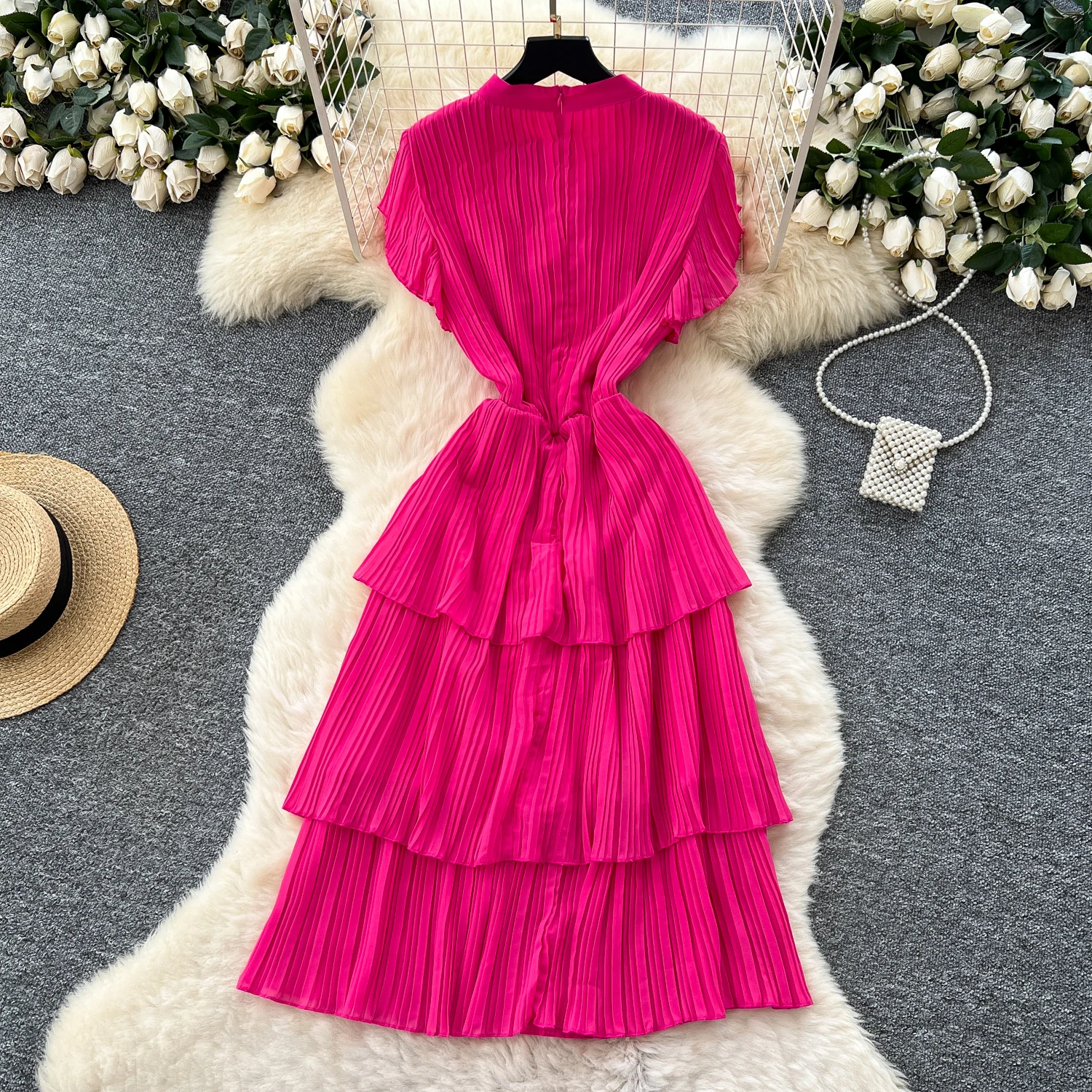 Chique vintage sexy rendas em camadas elegante fada coreano moda boho vestido de verão roupas femininas vestido longo