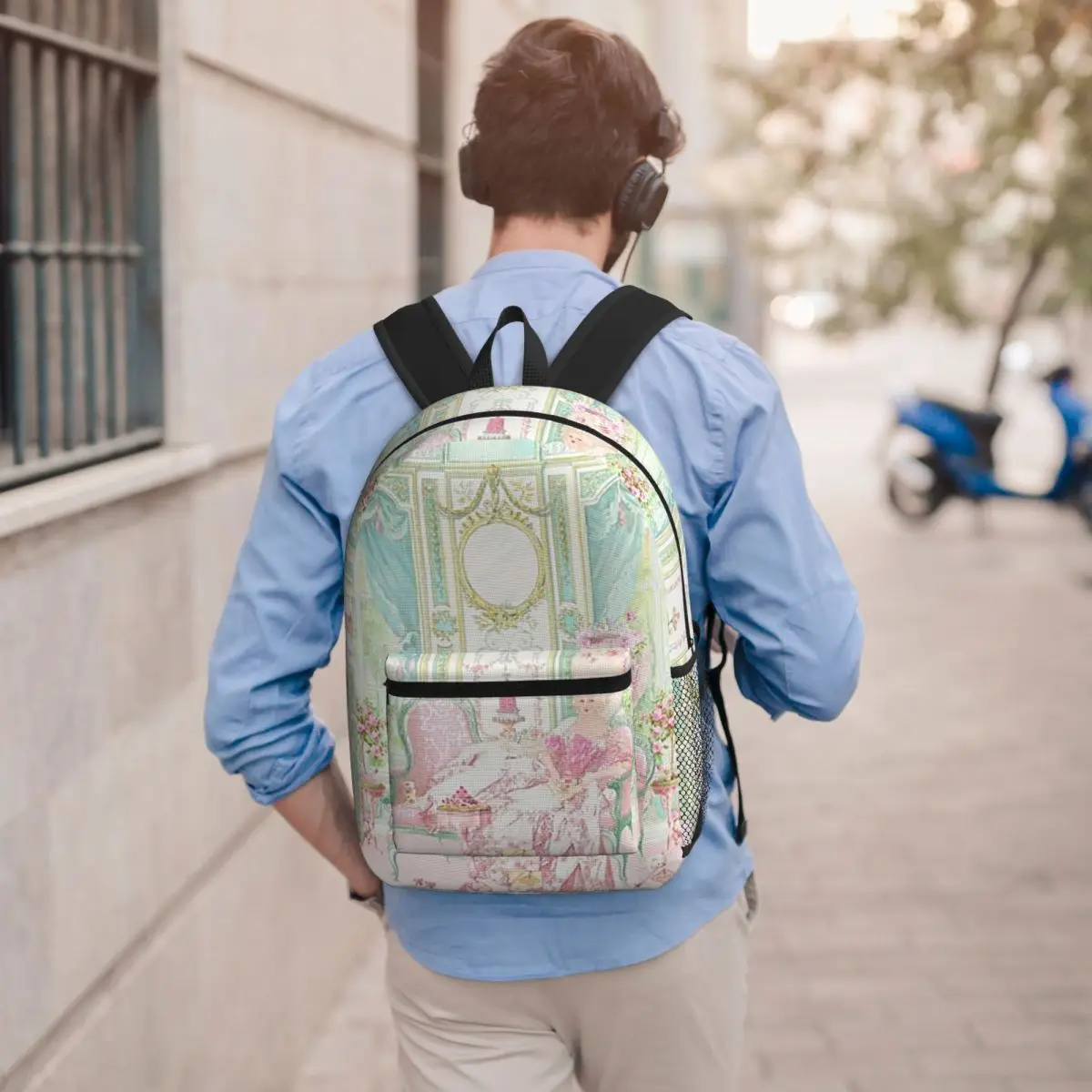 

Marie Antoinette The Pink Room Backpack Boys Girls BookBag Children School Bag Laptop Shoulder Bags for Men Women