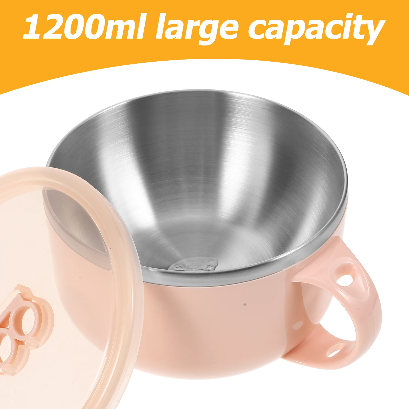 

1200Ml Medical Stone Food Container Detachable Non-Stick Noodle Soup Bowl Large Capacity Vent Hole Easy Clean Home Restaurant