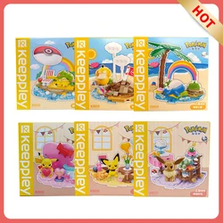 New Keeppley Building Blocks Pokemon Series Holiday Party Psyduck Building Blocks Toys Pikachu Educational Holiday Gifts