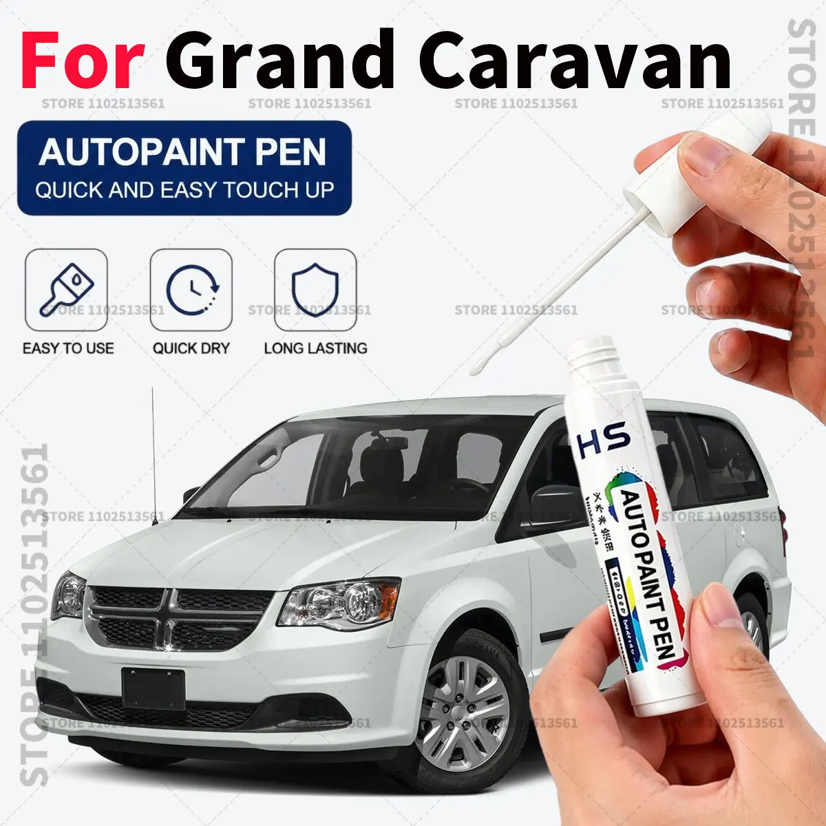 Car Paint Repair Pen Restores Original Factory Paint Finish For Dodge Grand Caravan Black Onyx Crystal White Knuckle Blue