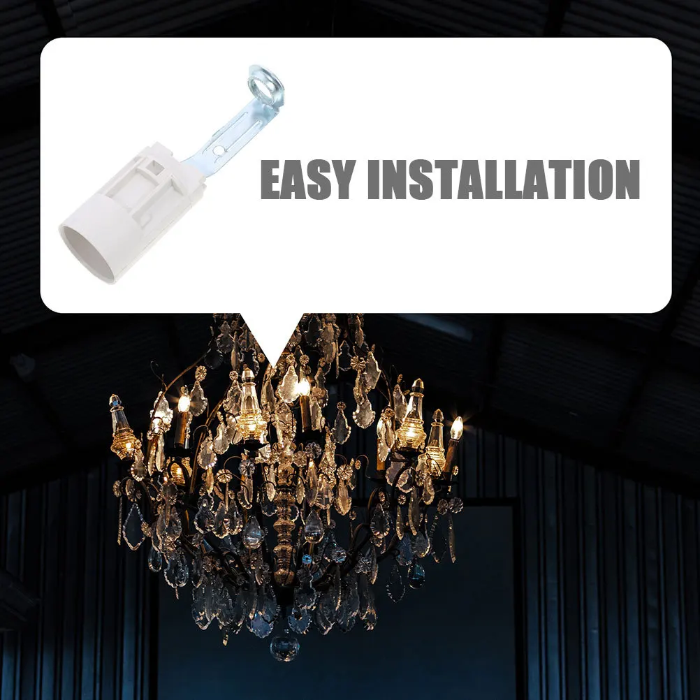 

6Pcs E14 Lamp Socket Base Metal Plastic Durable Holder for Ceiling Pendant Light Fixture Replacement Light Socket