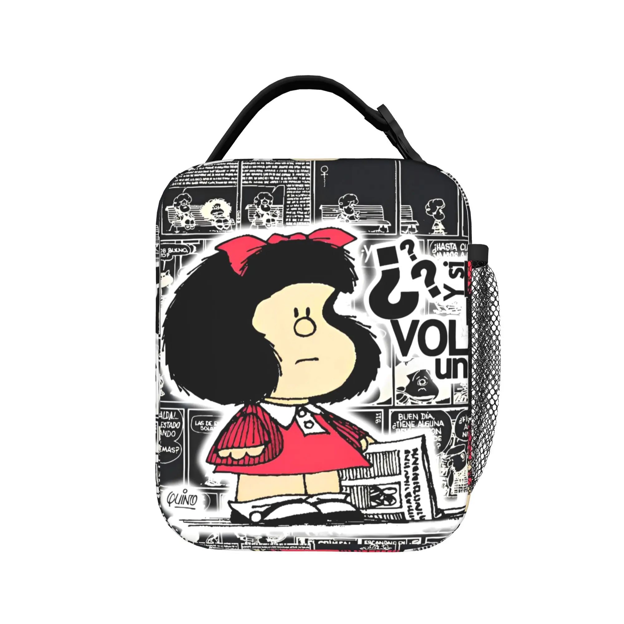 Mafaldas Insulated Lunch Bag Cooler Bag Reusable,Meal Container Anime Cartoon Leakproof Lunch Box Tote Men Women College  Picnic