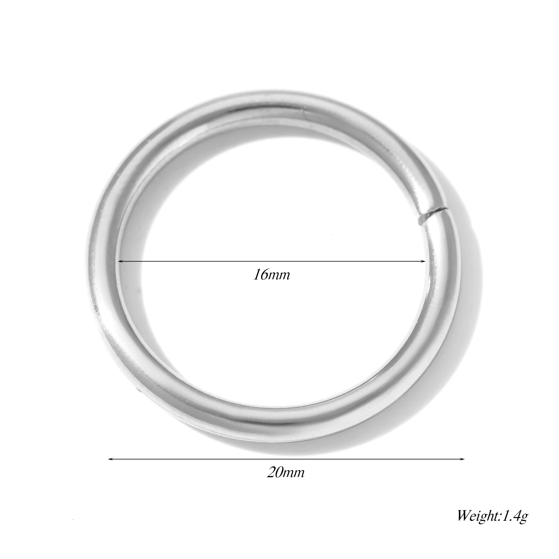 50 Stück Edelstahl-Ösen, offene Ringform, Durchmesser 12 mm/20 mm, Verbindungselemente für die Herstellung von Schmuck im DIY-Stil. – Detail 2