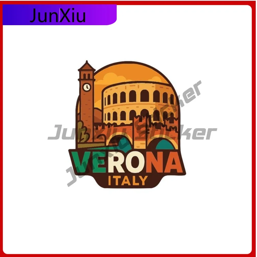 

Verona City Vacation Waterproof Sticker Italy Vinyl Decal Accessory Bumper Window Phone Trunk Windshield Camping Car Sticker Pvc