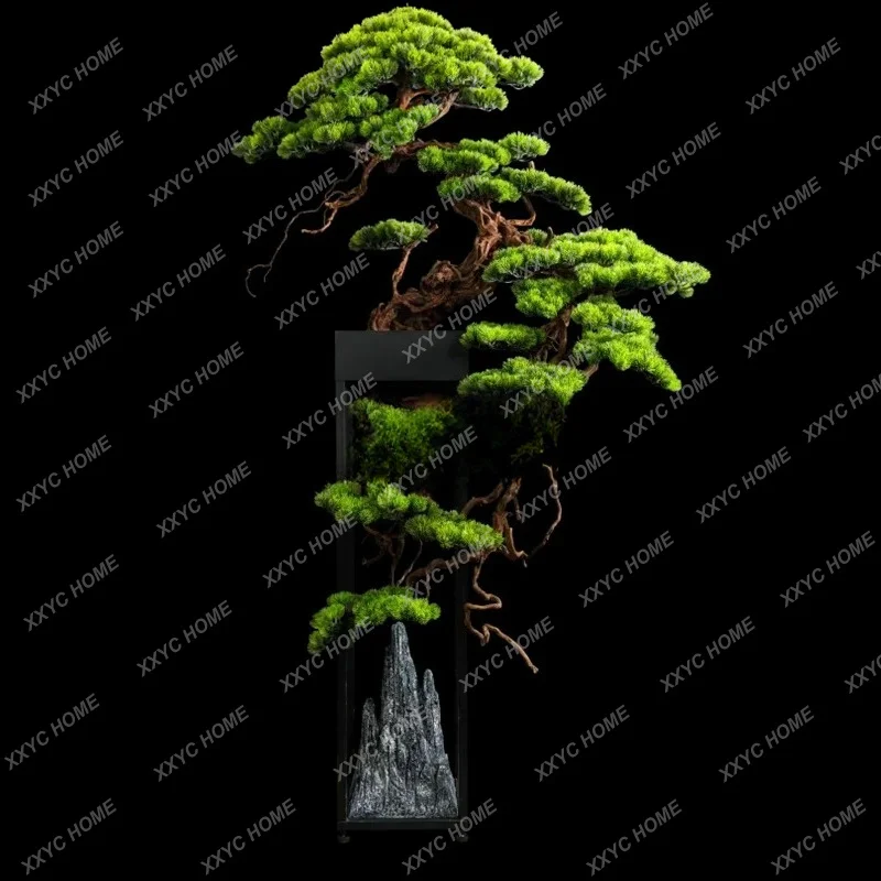 Large simulated green plant floor decoration porch living room aisle hotel fake tree bonsai potted beauty pine ornament