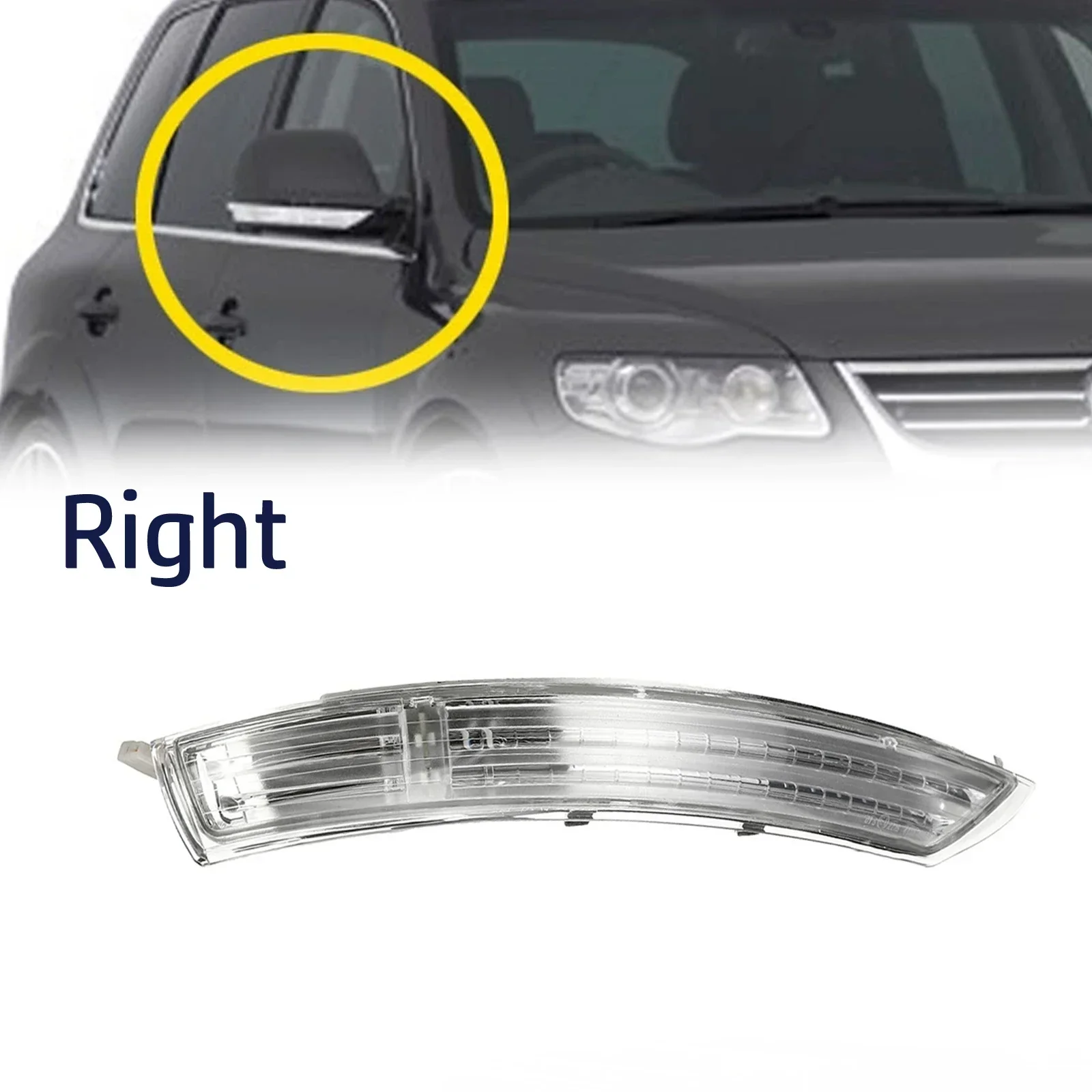 

1pcs Plastic Part Number 7L6949102C Right LED Mirror Turn Signal Indicator Light Lamp For Touareg 2007-2010 2008 Car Accessories