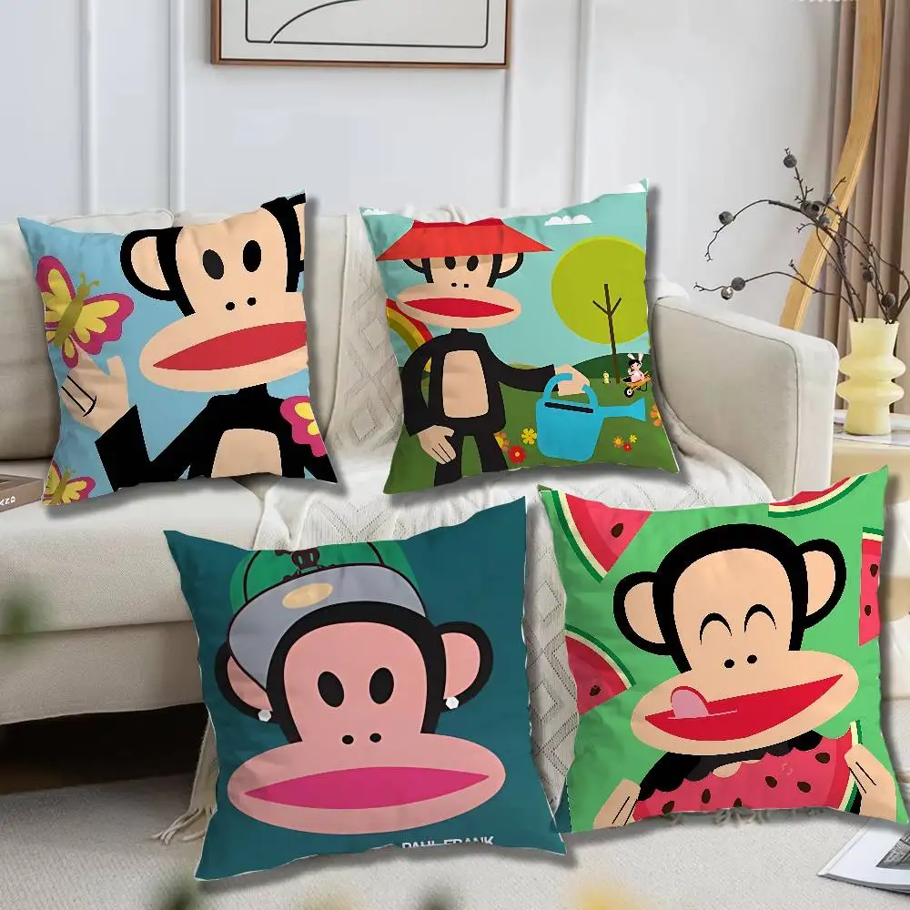 This is a monkey Paul Frank Pillow case Printed Polyester Throw Pillow Cover Decorative Sofa Cushion Pillowslip Home Decor