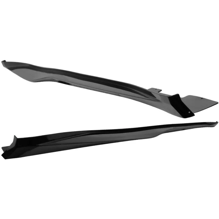 2016-2024年式シボレー・カマロZL1スタイル対応 サイドスカートエクステンション 光沢ブラックPP製 ロッカーパネルスプリッター サイドアンダーボディスポイラー