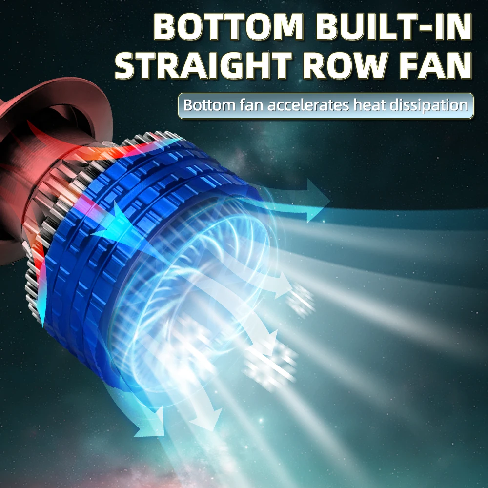 150 واط 20000LM H7 LED المصابيح الأمامية 6000 كيلو المصابيح الأمامية البيضاء Led مصابيح كهربائية للسيارة مع أنبوب نحاسي مزدوج مروحة تربو أضواء السيارات #6