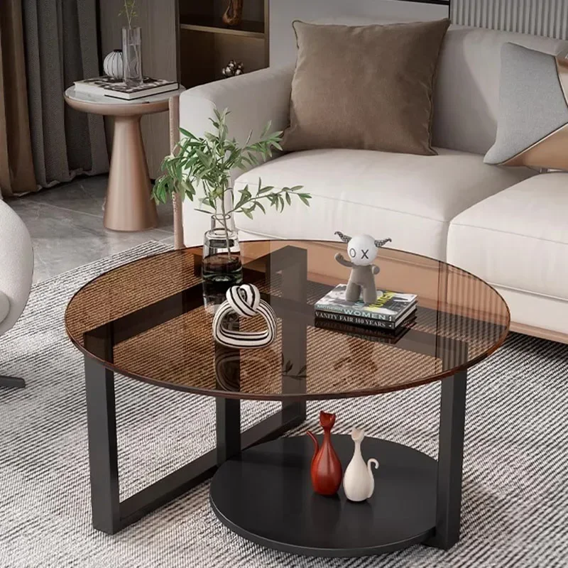 Transparent Space Saving Coffee Table Unique Mechanism Decoration Designer Coffee Table Round Simple Couchtisch Home Furniture