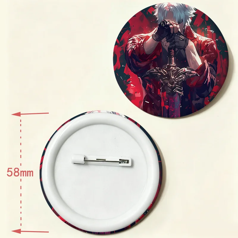 Devil May Cry Tinplate Pin Clothes Creativity Anime Cartoon Metal Lapel Badge Brooches Accessorys on Backpack Brooch Art Gift view 3