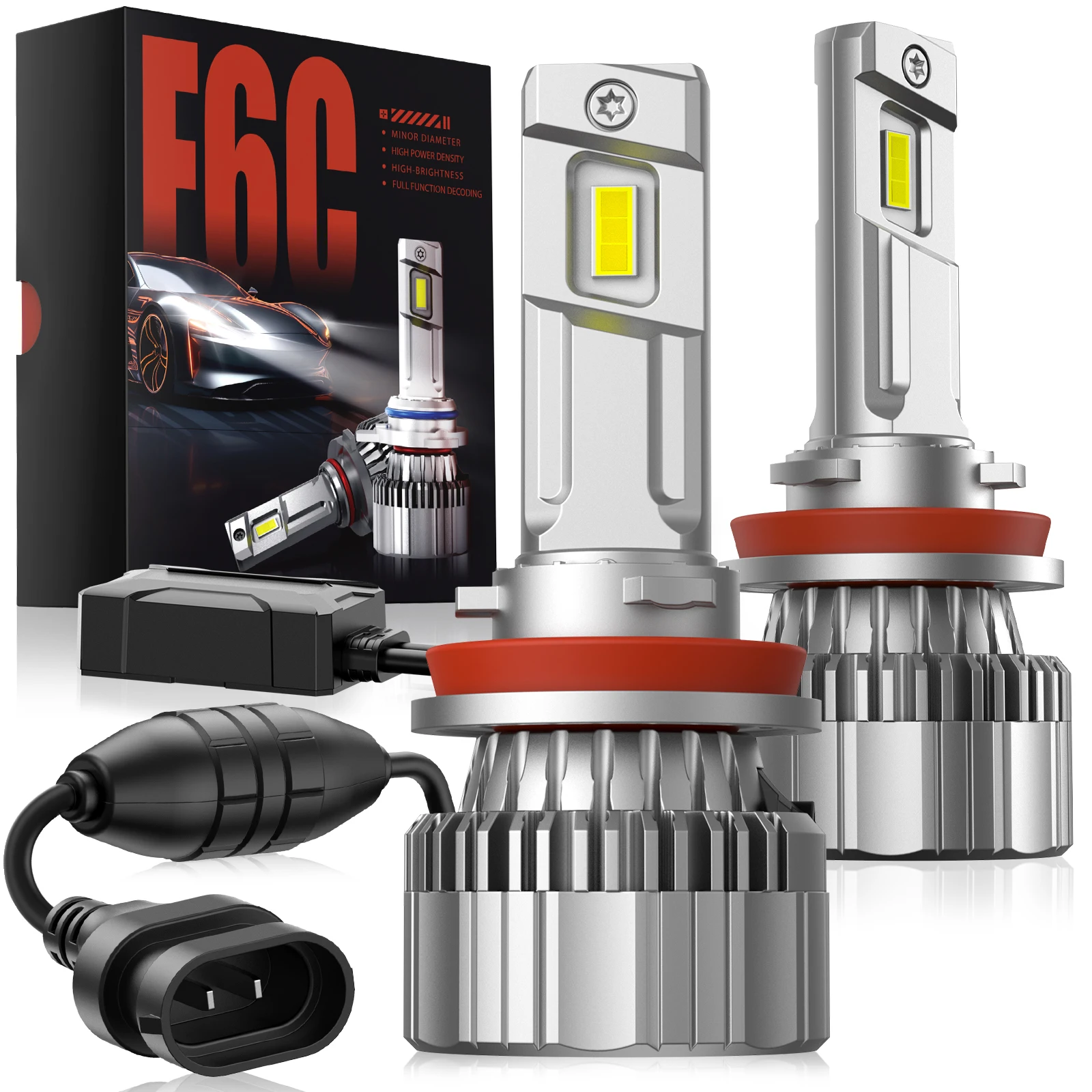 

Автомобильная светодиодная лампа H11/H8/H9, 40000 лм, мини-лампа для авто, 6500K, суперяркая, 130 Вт, 50000 часов, светодиодная противотуманная фара с долгим сроком службы